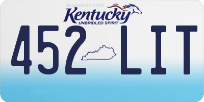 KY license plate 452LIT