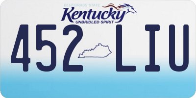 KY license plate 452LIU
