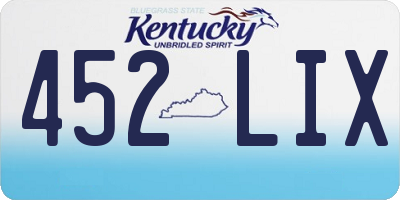 KY license plate 452LIX