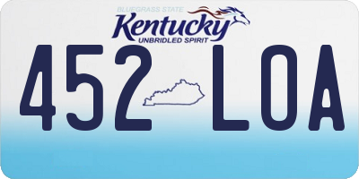 KY license plate 452LOA