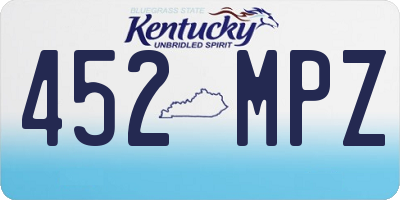 KY license plate 452MPZ