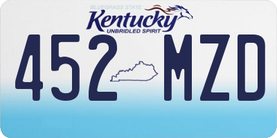 KY license plate 452MZD