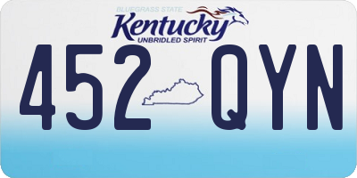 KY license plate 452QYN