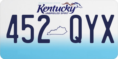 KY license plate 452QYX