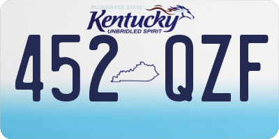 KY license plate 452QZF