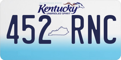 KY license plate 452RNC