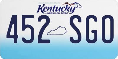 KY license plate 452SGO