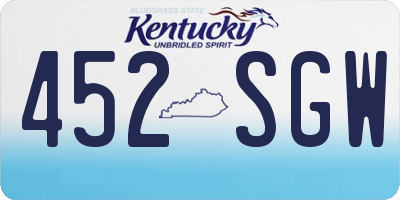 KY license plate 452SGW