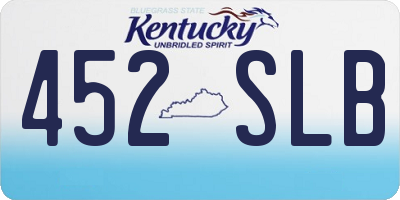 KY license plate 452SLB