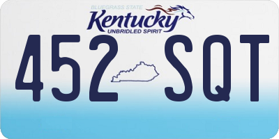 KY license plate 452SQT