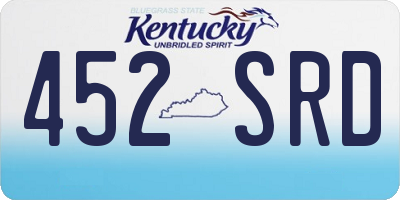 KY license plate 452SRD