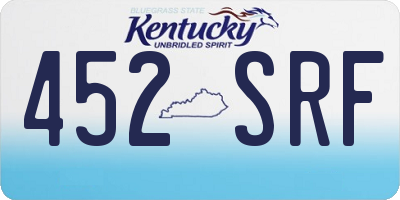 KY license plate 452SRF