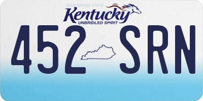 KY license plate 452SRN