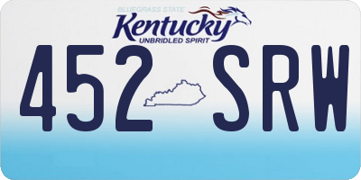 KY license plate 452SRW