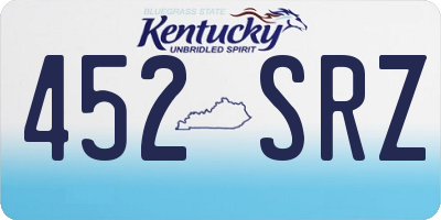 KY license plate 452SRZ
