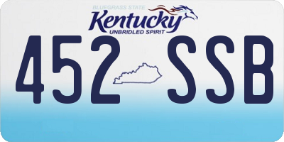 KY license plate 452SSB