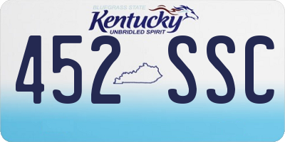 KY license plate 452SSC