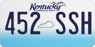KY license plate 452SSH