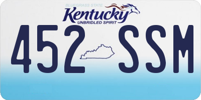 KY license plate 452SSM