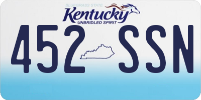 KY license plate 452SSN