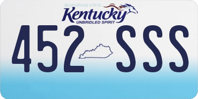 KY license plate 452SSS