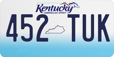 KY license plate 452TUK