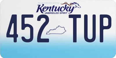KY license plate 452TUP