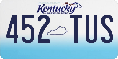 KY license plate 452TUS