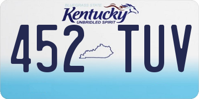 KY license plate 452TUV