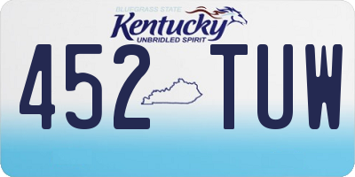 KY license plate 452TUW