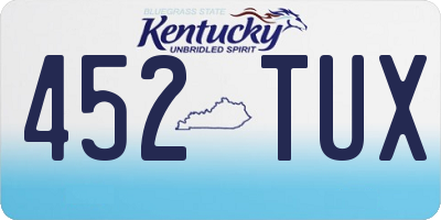 KY license plate 452TUX