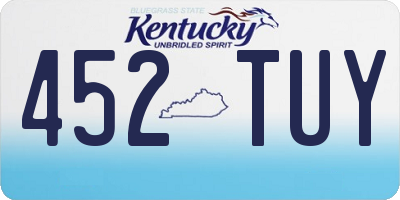 KY license plate 452TUY