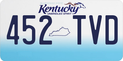 KY license plate 452TVD