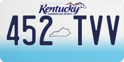 KY license plate 452TVV