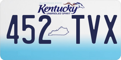 KY license plate 452TVX