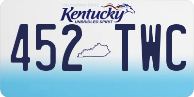 KY license plate 452TWC