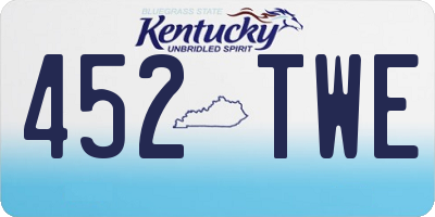 KY license plate 452TWE