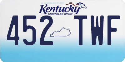 KY license plate 452TWF