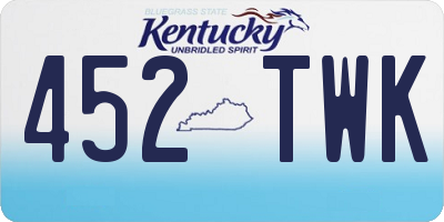KY license plate 452TWK