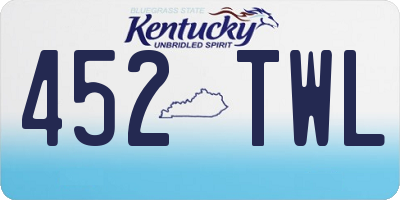 KY license plate 452TWL