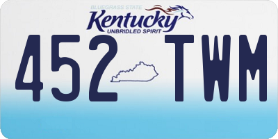 KY license plate 452TWM