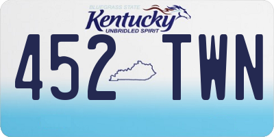KY license plate 452TWN