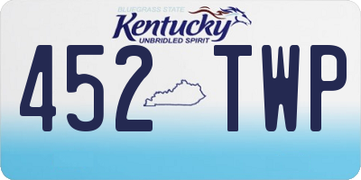 KY license plate 452TWP