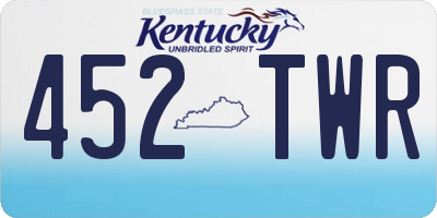 KY license plate 452TWR