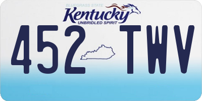 KY license plate 452TWV