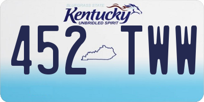 KY license plate 452TWW