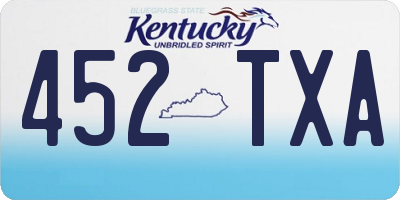 KY license plate 452TXA