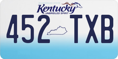 KY license plate 452TXB