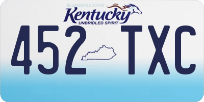 KY license plate 452TXC