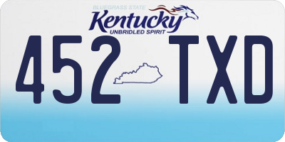KY license plate 452TXD